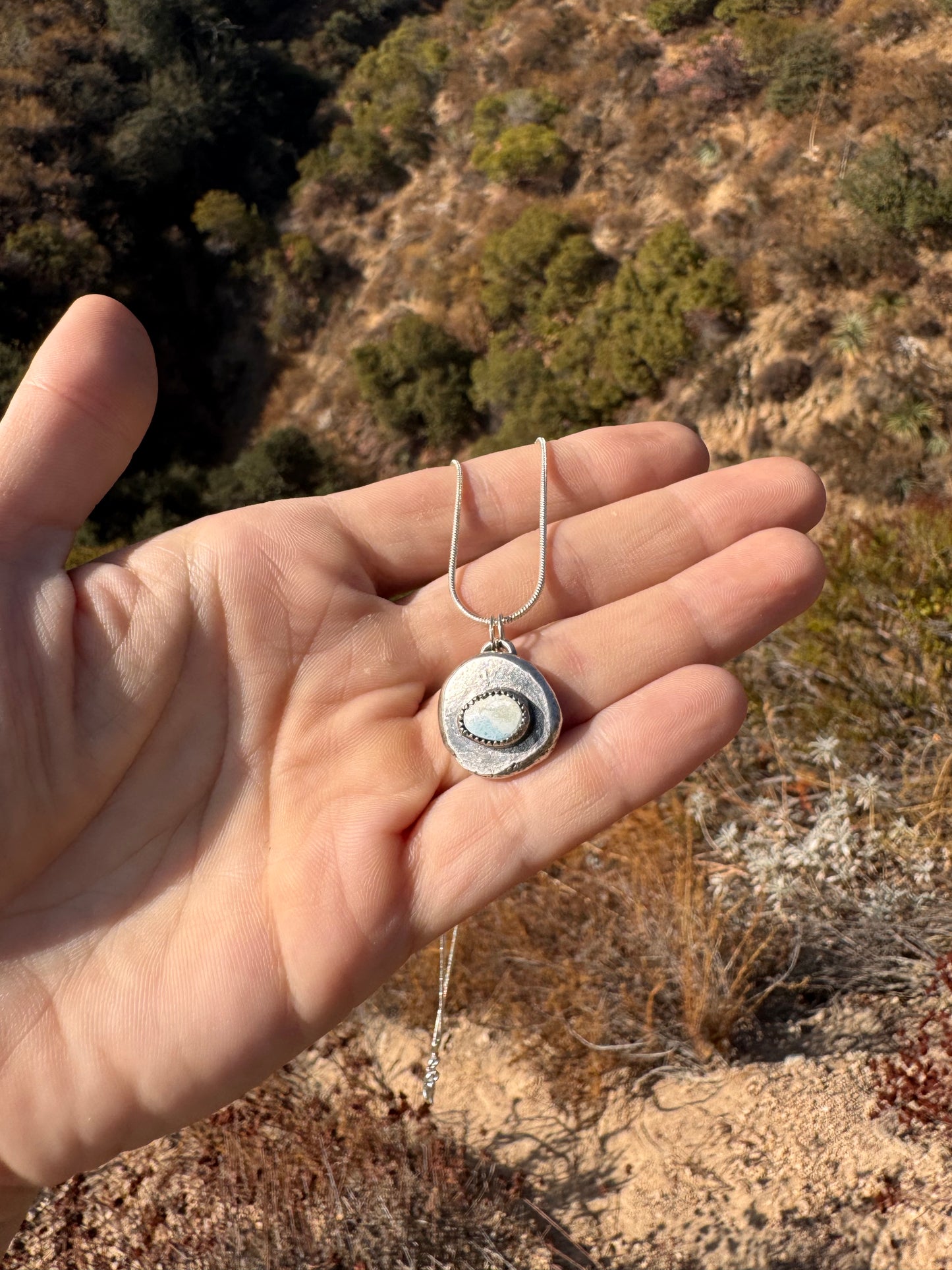 .Lavender Turquoise Chunk Necklace