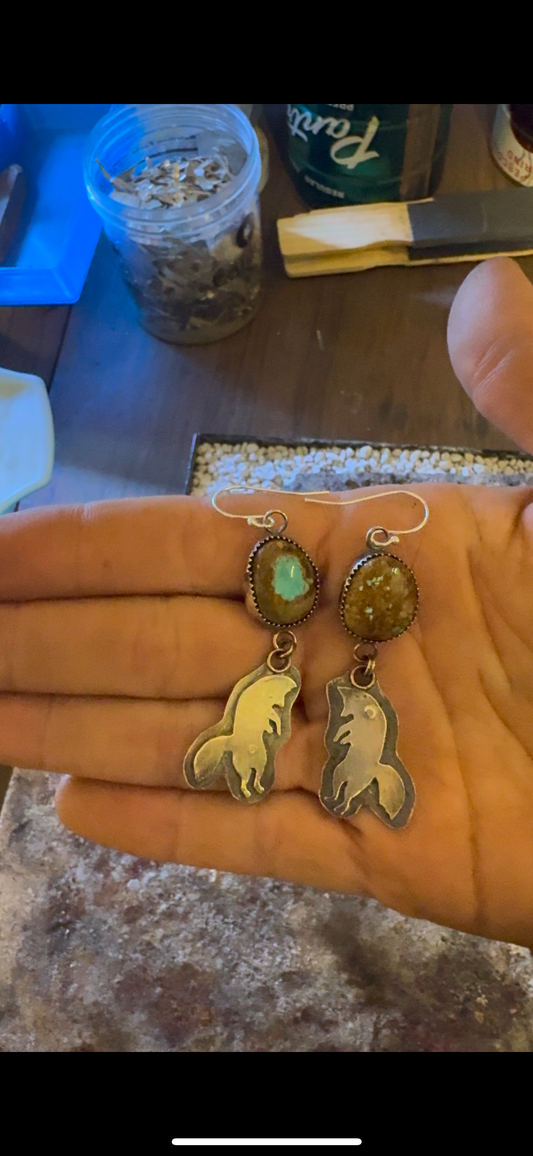 .Royston Turquoise Fox Earrings